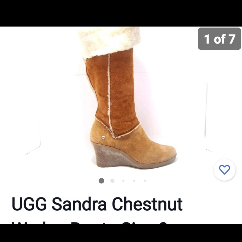 UGG SANDRA 5449 WEDGE TALL BOOTS.